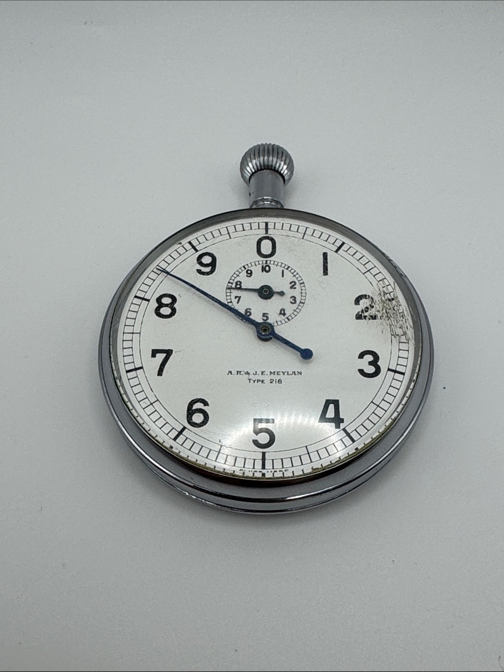 Vintage Stopwatch A.R. & J.E. Meylan Type 218 Mechanical Wind Up Untested Parts